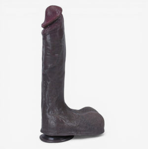 RealCock Akon - Dark Skin Tone - Premium platinum silicone dildo with bold realistic design and anatomical detail