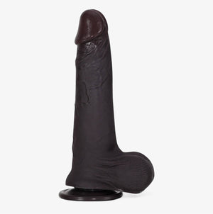 RealCock Jayden Dark Skin Tone - Realistic Silicone Dildo - Angled View