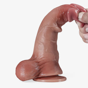 RealCock Jayden Medium Skin Tone - Realistic Silicone Dildo - Hand Grip Base Detail