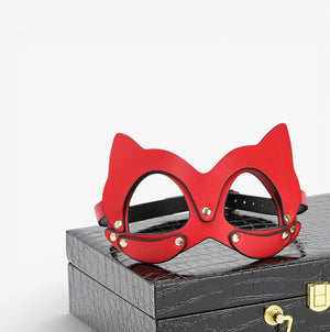 Leather Bondage Set - Red - Adjustable Genuine Leather Bondage Kit for Immersive Bedroom Scenarios