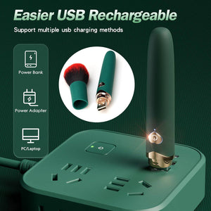 Makeup Brush Green - USB rechargeable makeup brush vibrator - RealCock Toys