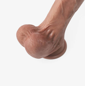 RealCock Suction Cup Miles Medium Skin Tone - Realistic Silicone Dildo - Texture Closeup
