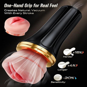 RealCock Toys Nova V-Sim Masturbator - Realistic Male Masturbator - Vaginal Canal View