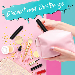 Pocket Bullet Black - discreet travel vibrator in makeup bag - RealCock Toys