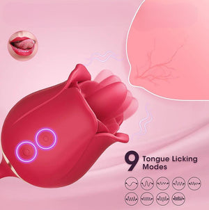 Rose Toy Vibrator - Rose - Dual-Action Clitoral and G-Spot Vibrator with Tongue-Like Stimulation