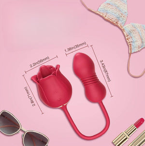 Rose Toy Vibrator - Rose - Dual-Action Clitoral and G-Spot Vibrator with Tongue-Like Stimulation