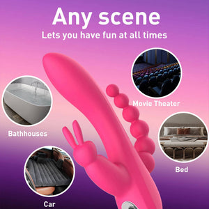 Rabbit Massager Rose - Silicone Rabbit Vibrator - Easy To Operate Controls