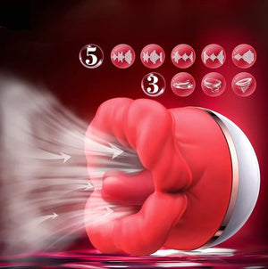 Realistic silicone toy with 5 vibration & 3 suction modes, triple-layer design, Sil-Slide motion tech