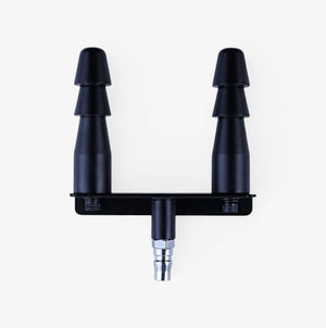 Vac-U-Lock® Compatible Quick Connect Doubler Plug Black - dual dildo sex machine adapter - front view