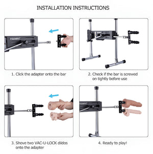 Vac-U-Lock® Compatible Quick Connect Doubler Plug Black - sex machine installation instructions - step-by-step guide