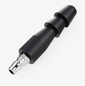 Vac-U-Lock® Compatible Quick Connect Machine Plug Black - ribbed Vac-U-Lock plug and connector - angled view