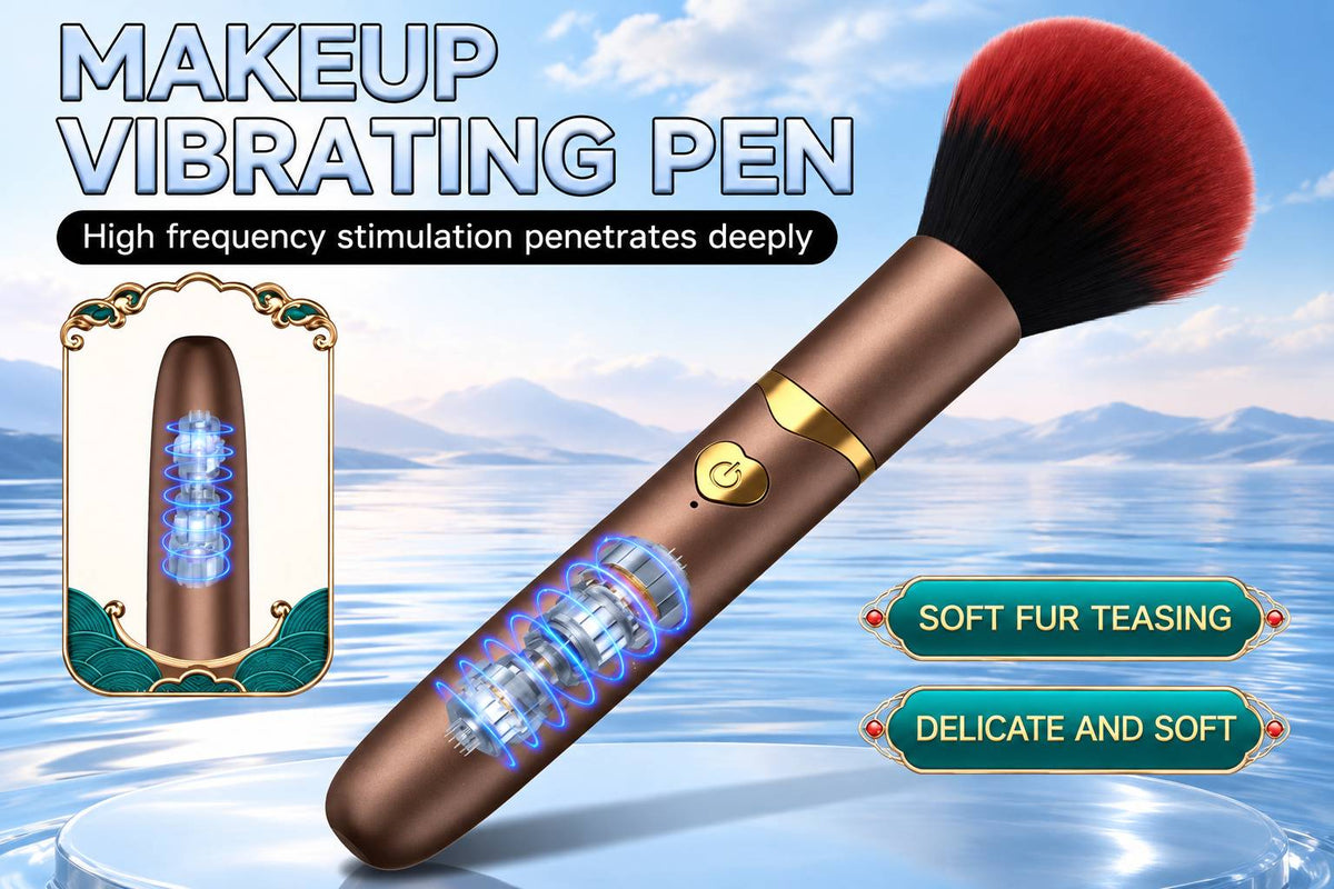 Makeup Brush vibrator with high-frequency motor and ultra-soft bristles for full-body teasing