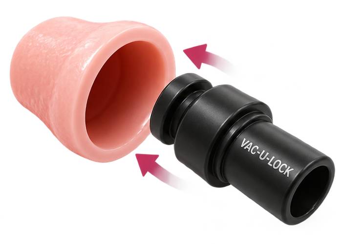Vac-U-Lock compatible dildo base for strap-on harnesses