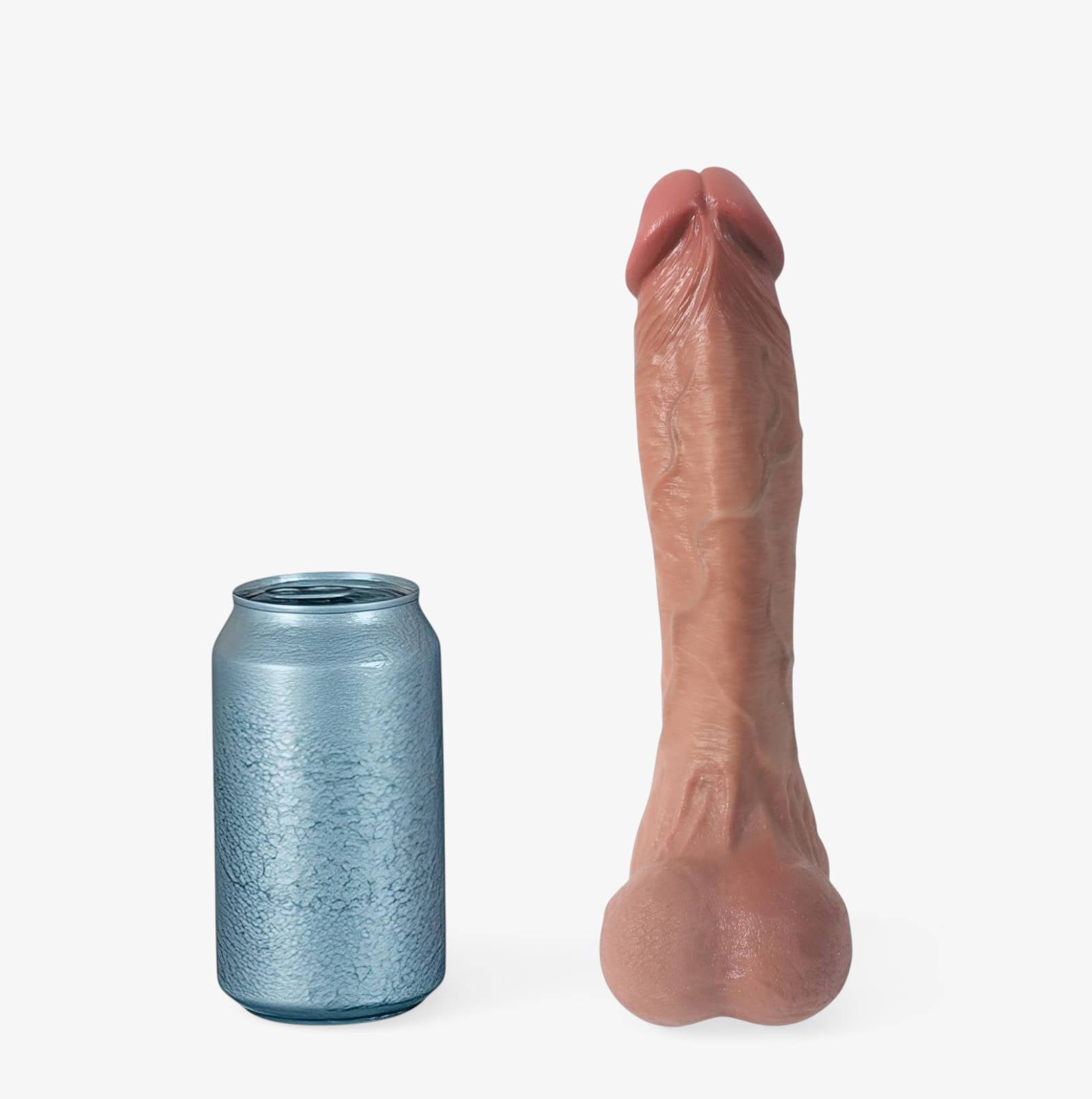 RealCock Suction Cup Alex Medium Skin Tone - Realistic Silicone Dildo - Size Comparison