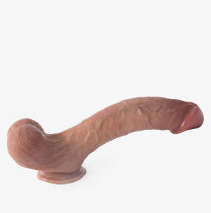 RealCock Suction Cup Alex Medium Skin Tone - Realistic Silicone Dildo - Glans Shaft Detail