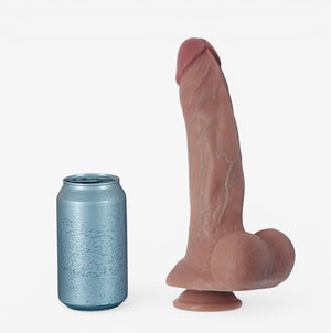 RealCock Chase Medium Skin Tone - Realistic Silicone Dildo - Size Comparison