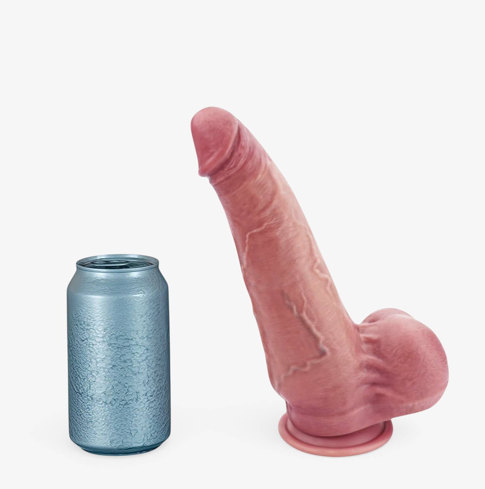 RealCock Cole Fair Skin Tone - Realistic Silicone Dildo - Size Comparison