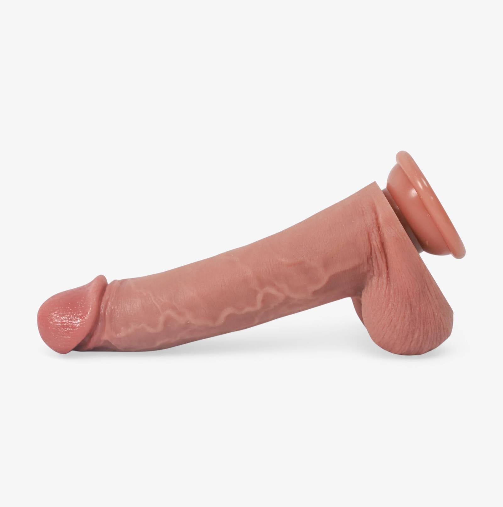 RealCock Dirk Fair Skin Tone - Realistic Silicone Dildo - Angled Top View
