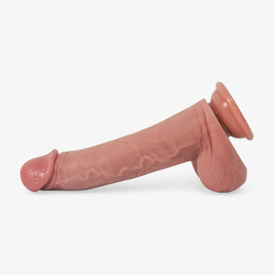 RealCock Dirk Fair Skin Tone - Realistic Silicone Dildo - Angled Top View