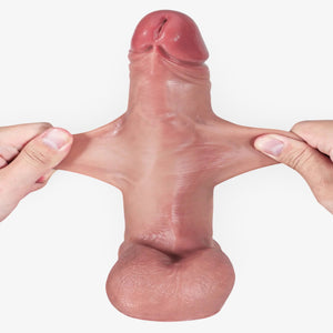 RealCock Ethan Fair Skin Tone - Realistic Silicone Dildo - In-Hand Size Comparison