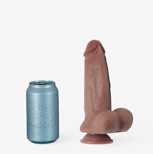 RealCock Grant Medium Skin Tone - Realistic Silicone Dildo - Size Comparison