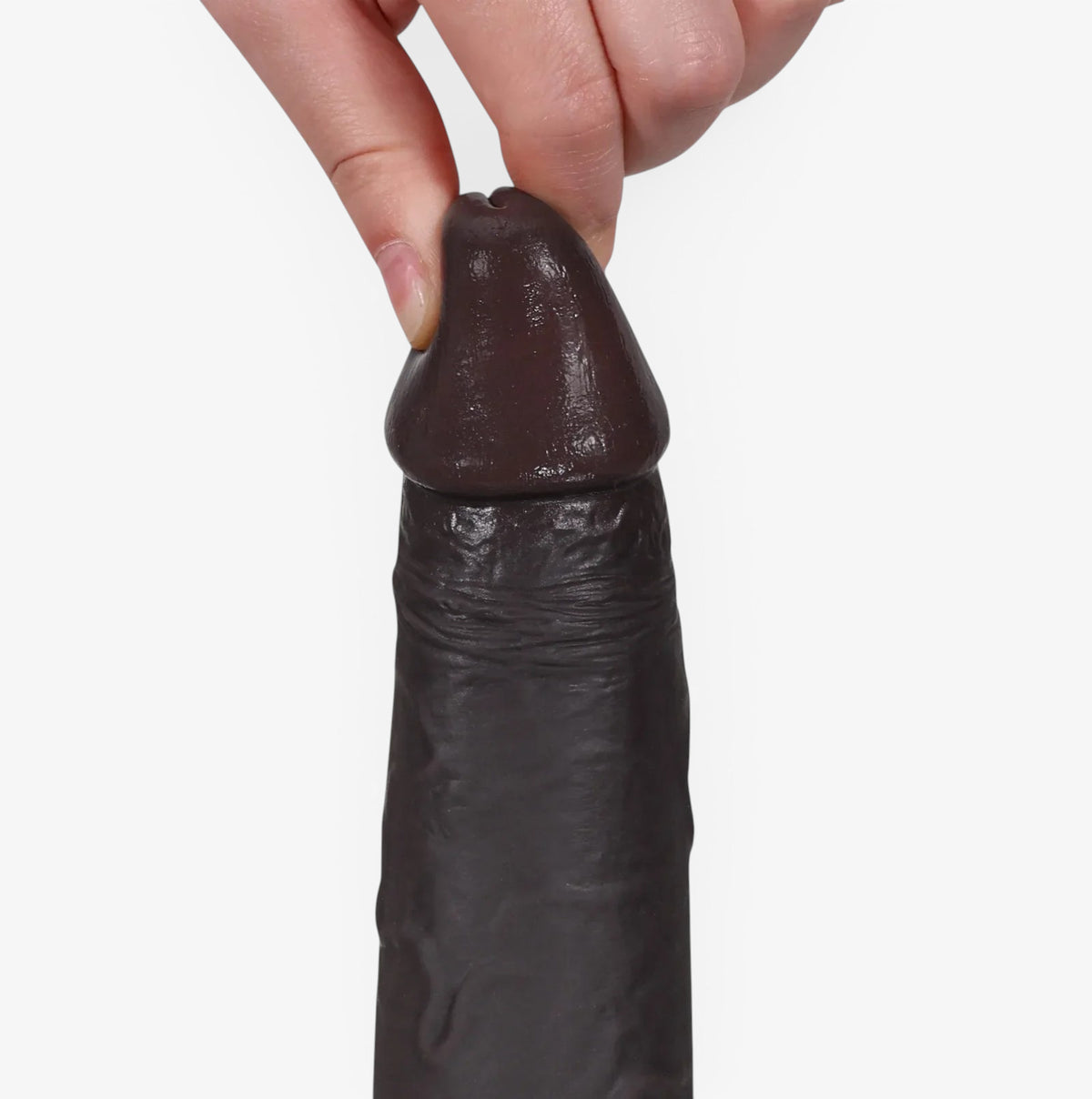 RealCock Jayden Dark Skin Tone - Realistic Silicone Dildo - Hand Grip Base Detail