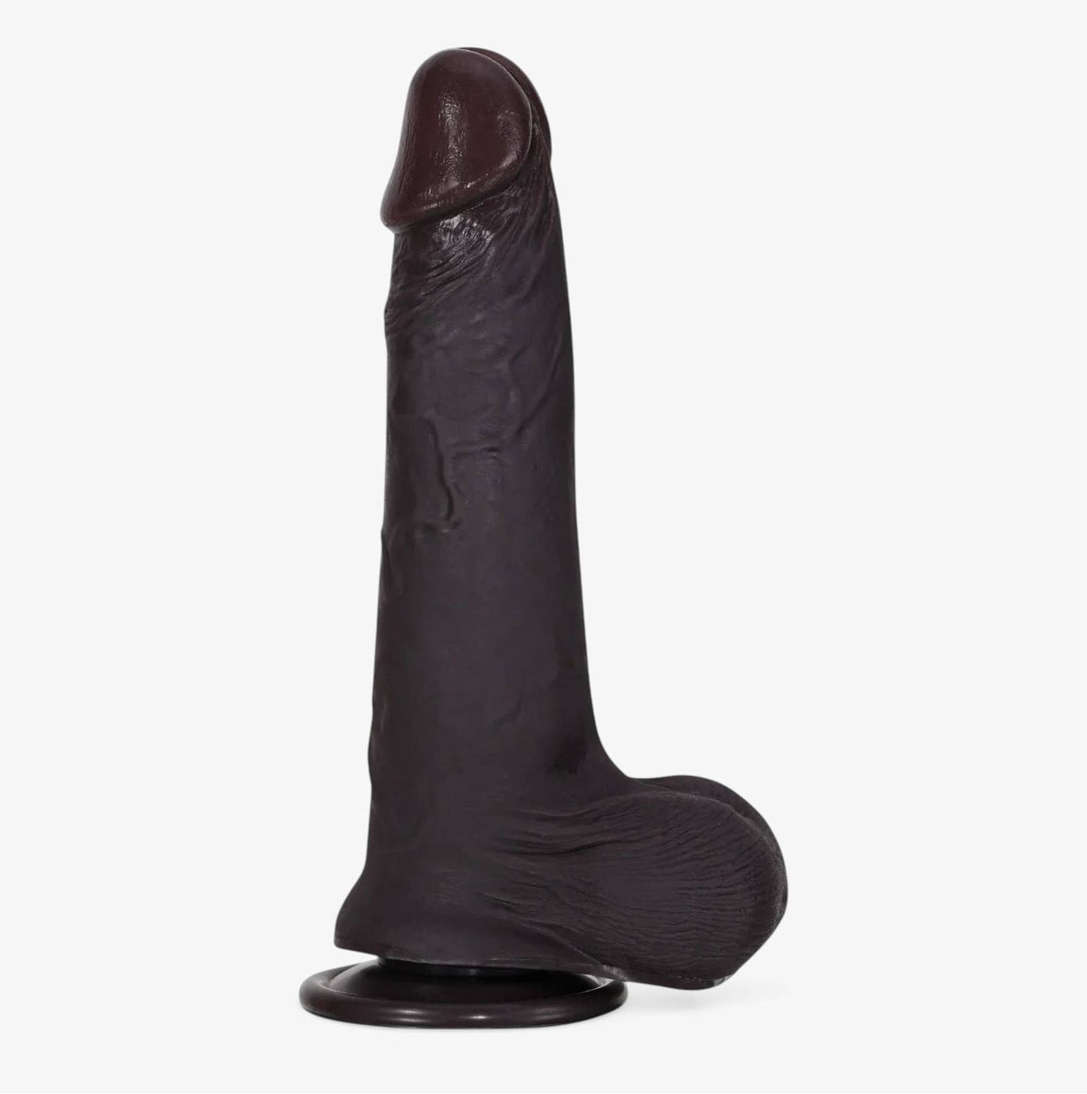RealCock Jayden Dark Skin Tone - Realistic Silicone Dildo - Angled View