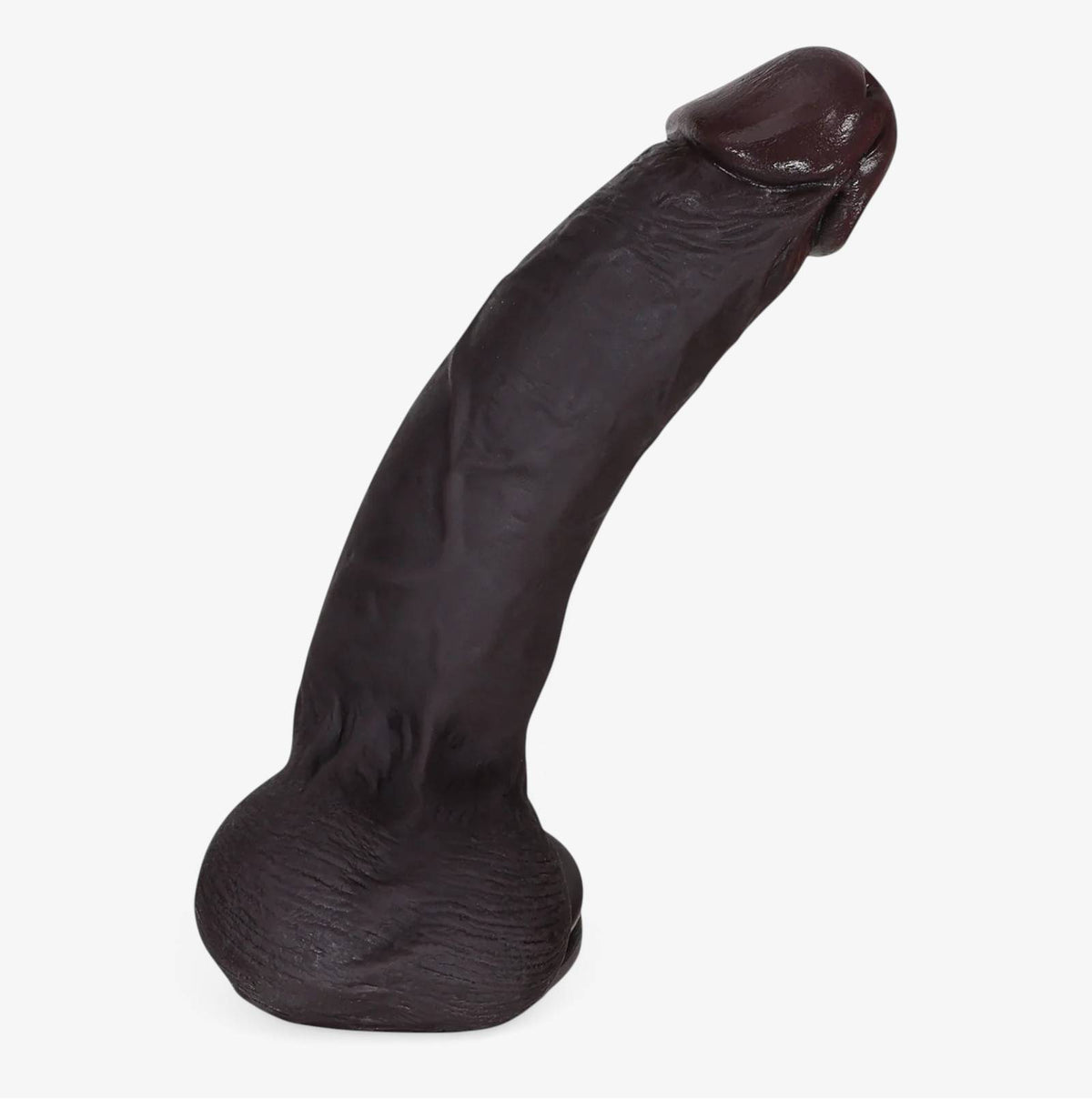 RealCock Jayden Dark Skin Tone - Realistic Silicone Dildo - 3/4 Angle View