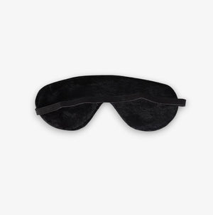 Leather Blindfold - Black - Soft Faux Leather Adjustable Blindfold for Bondage and Roleplay