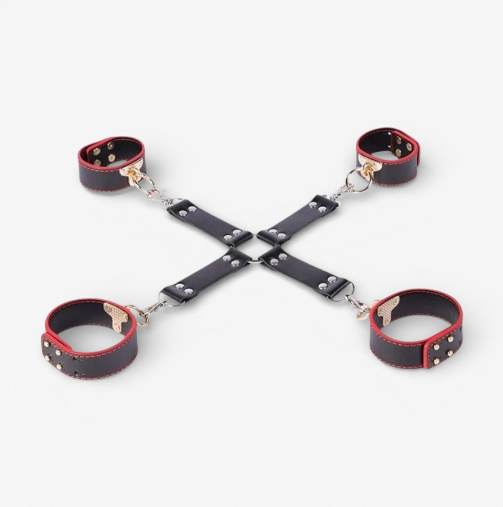 LEATHER BONDAGE SET - Complete leather bondage restraint set