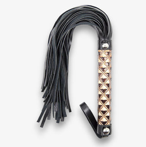 Leather Flogger - Golden - Elegant Faux Leather Flogger for Sensual Bondage Play