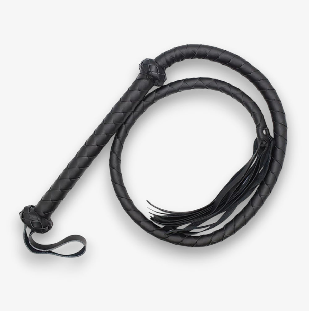 Leather Whip Braided BDSM Bondage Accessory