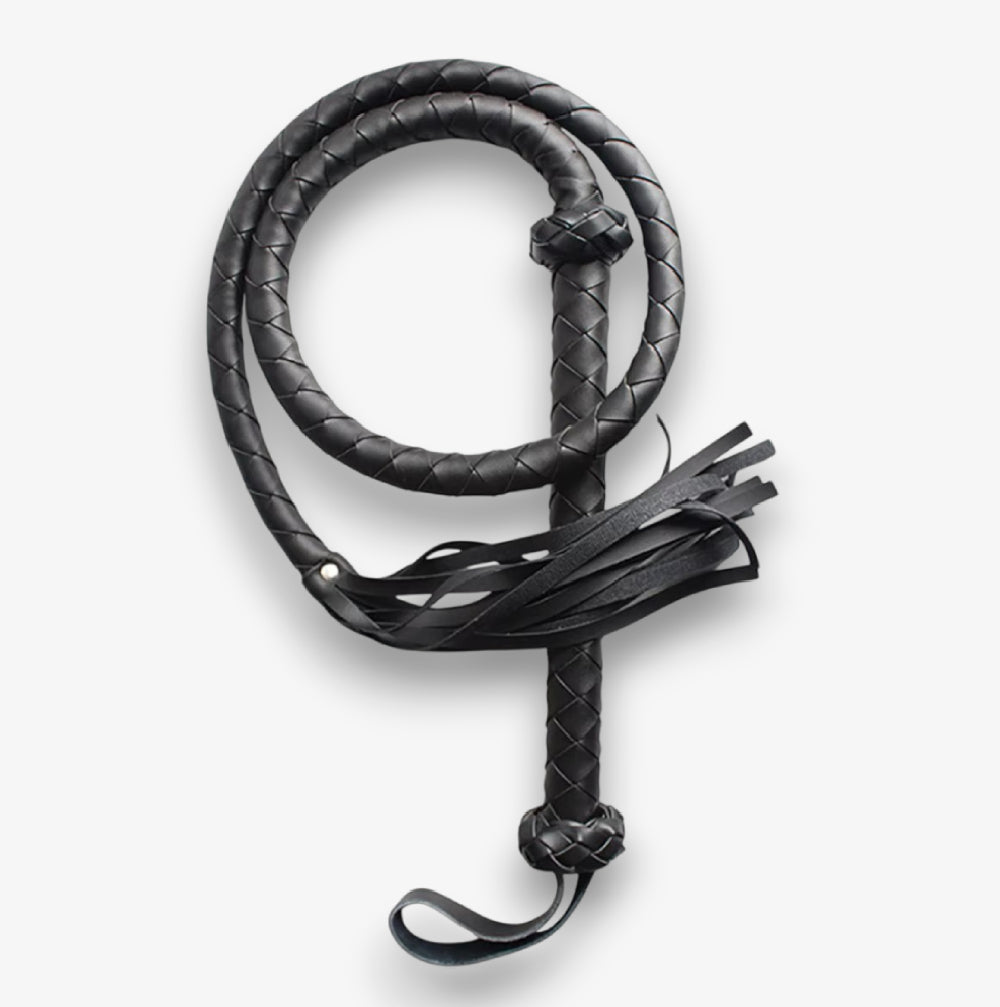 Leather Whip Braided BDSM Bondage Accessory
