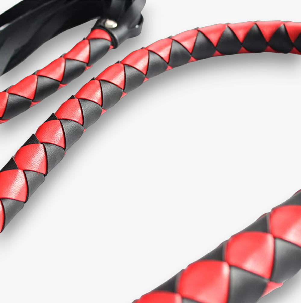 Leather Whip Braided BDSM Bondage Accessory