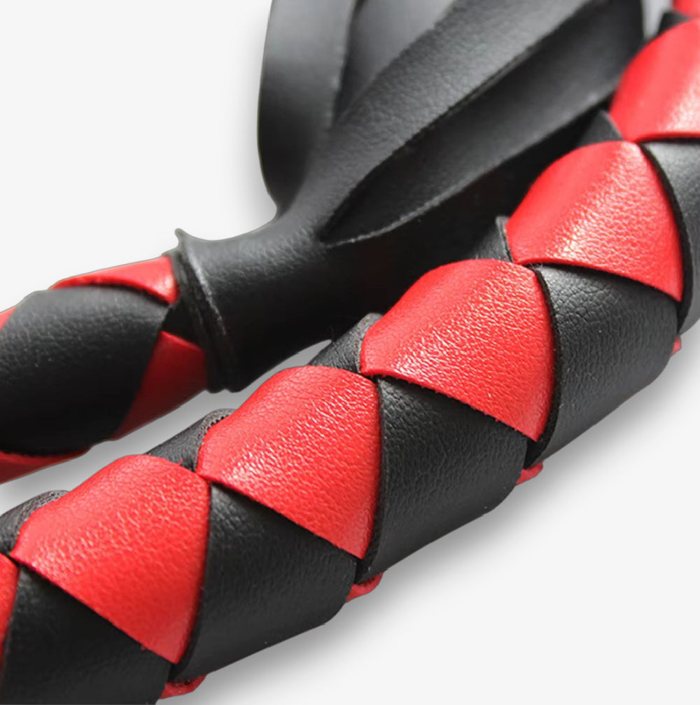 Leather Whip Braided BDSM Bondage Accessory