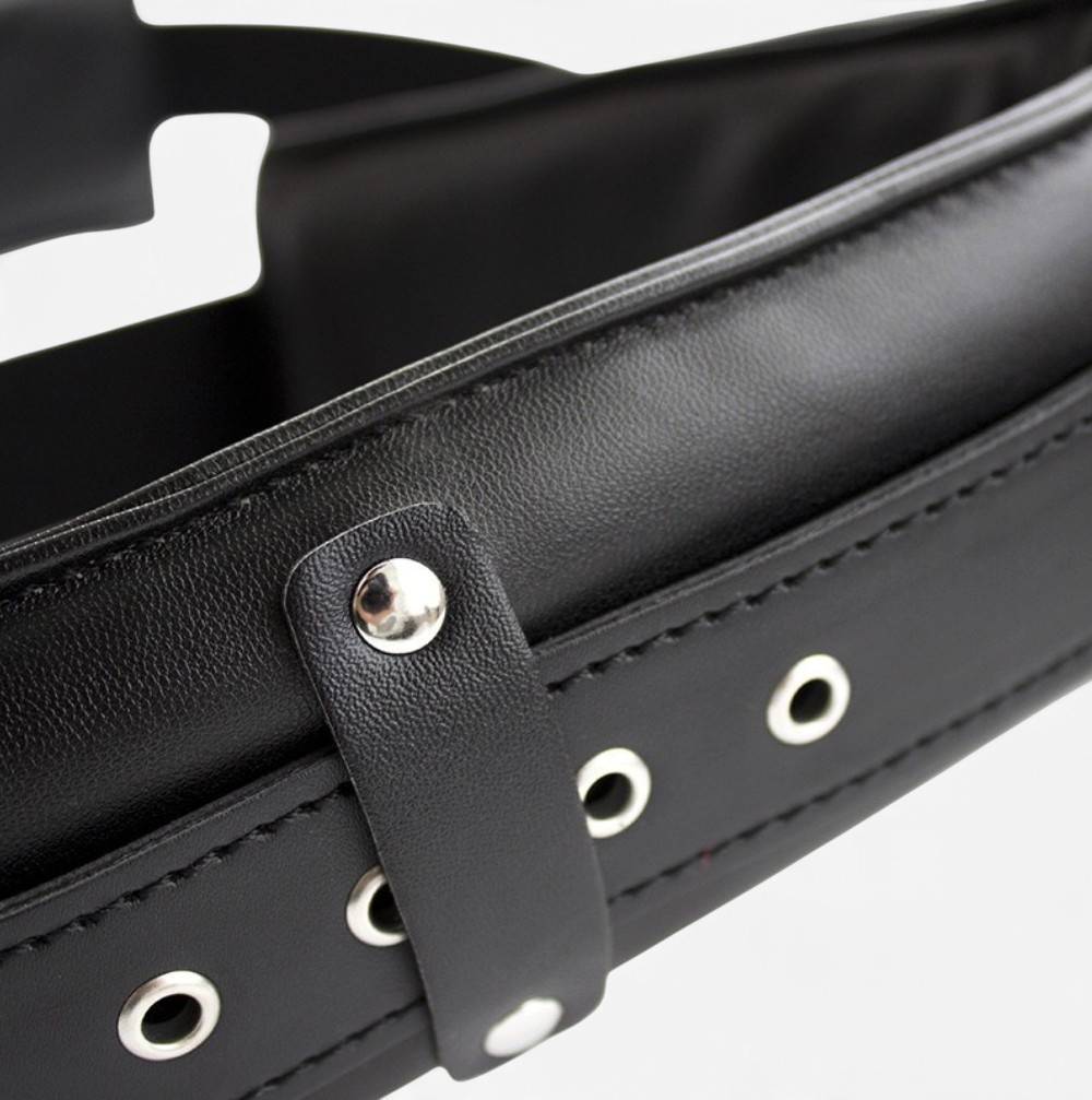 Leg Spreader Bondage Harness - Cuff Padding and Snap Detail - RealCock Toys