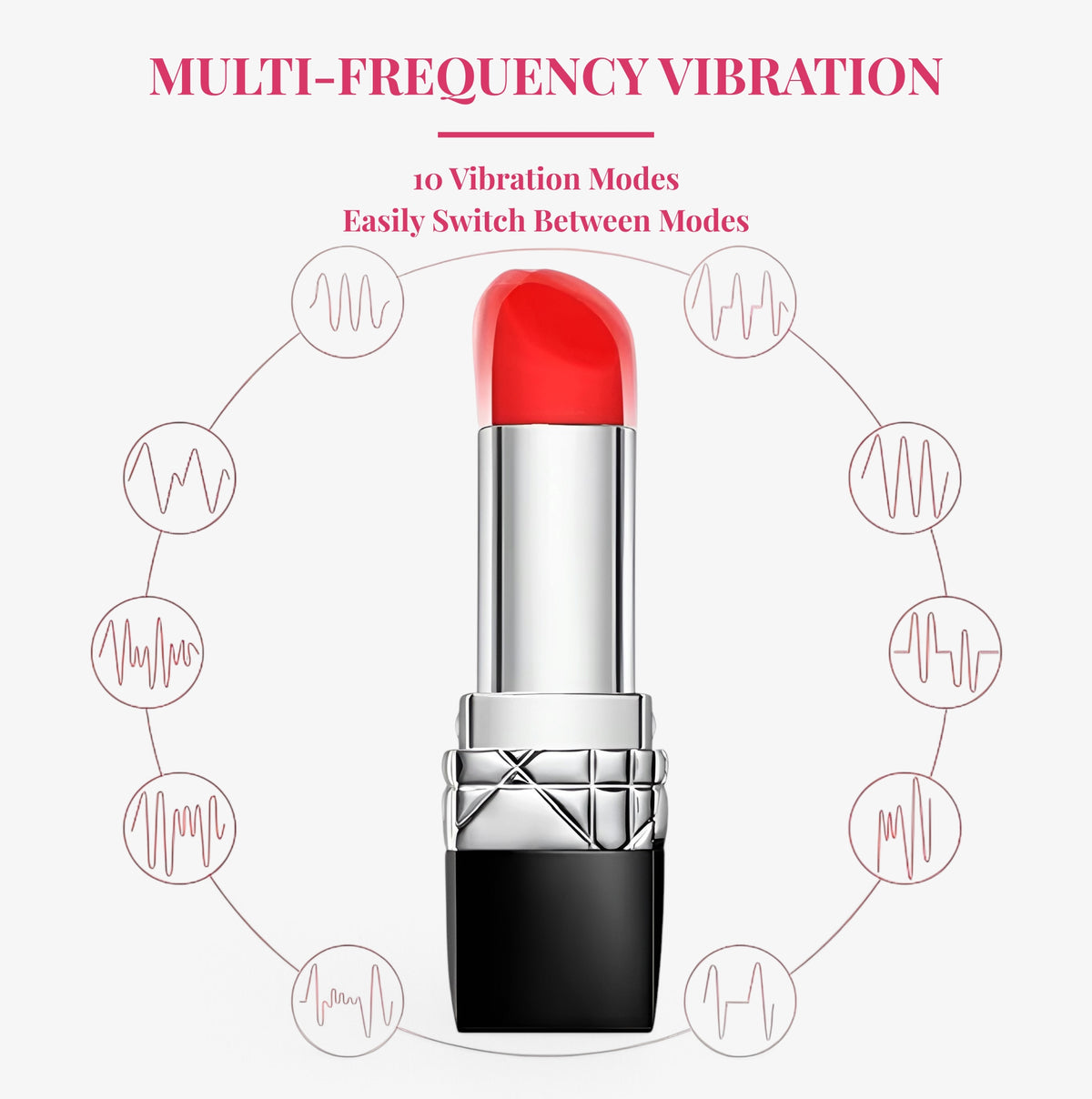 Lipstick Bullet Silver - 10 vibration modes lipstick vibrator - RealCock Toys