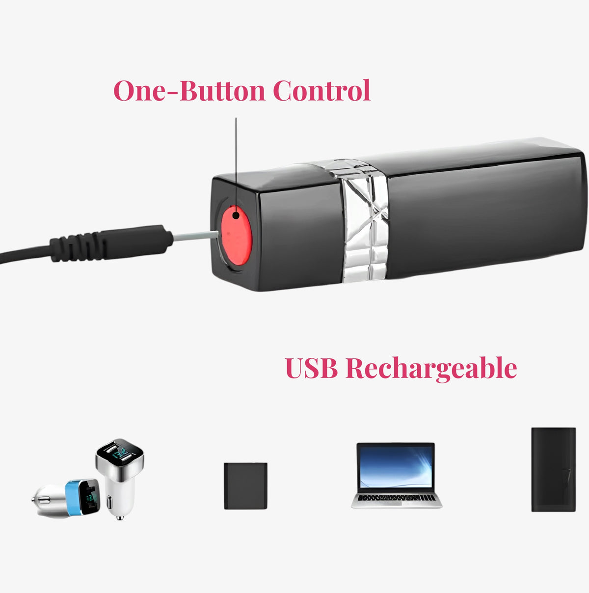 Lipstick Bullet Silver - USB rechargeable discreet vibrator - RealCock Toys