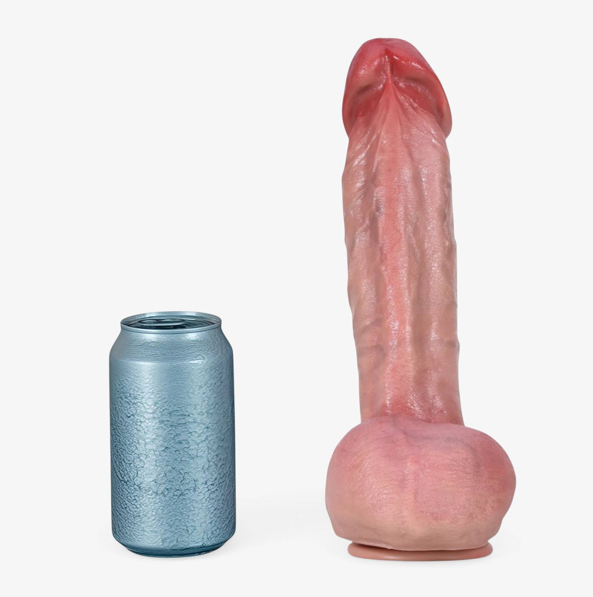 RealCock Lucas Fair Skin Tone - Realistic Silicone Dildo - Size Comparison