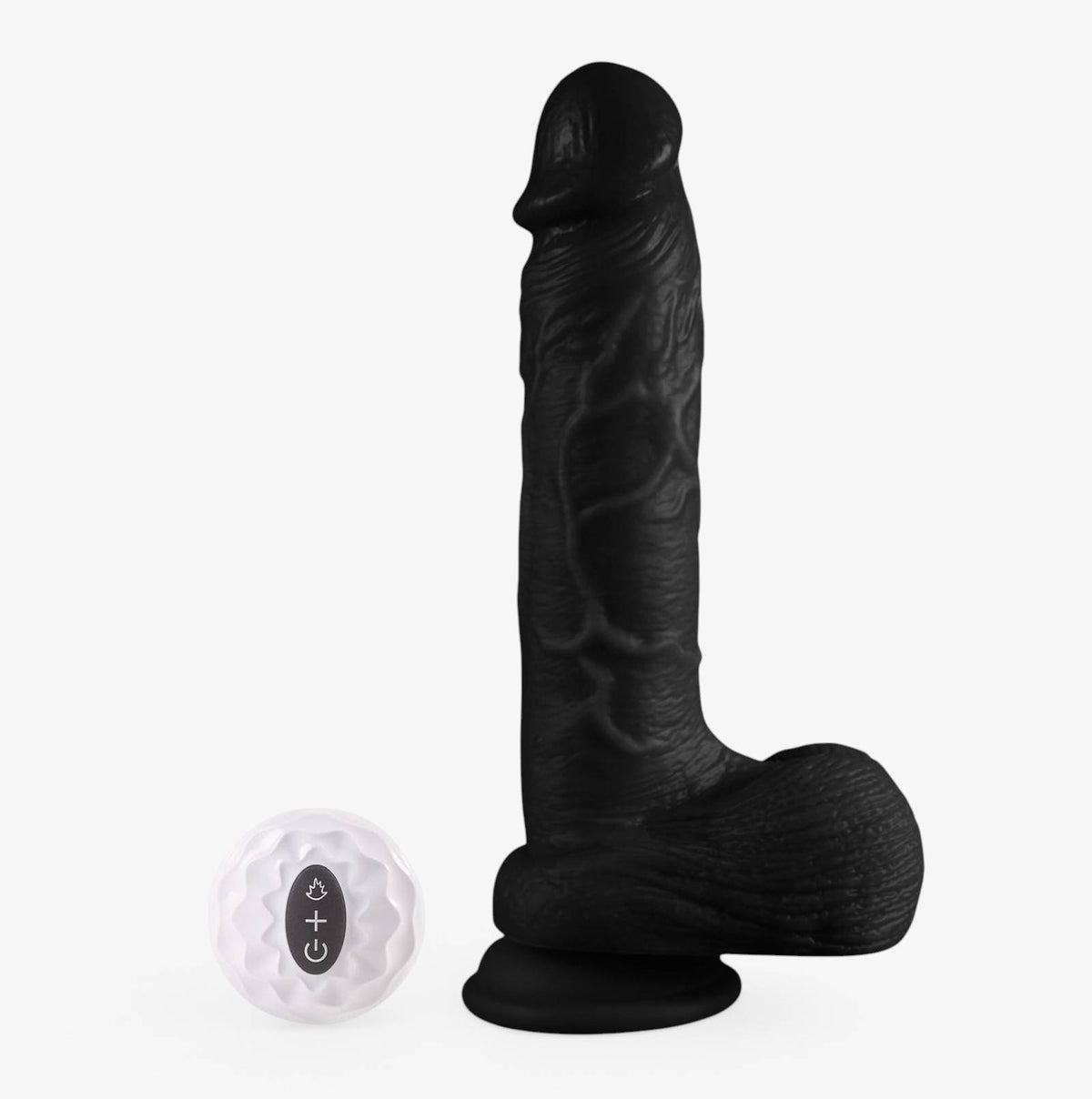 RealCock Luke Dark Skin Tone - Realistic Silicone Dildo - 3/4 Angle View