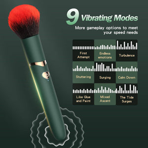 Makeup Brush Green - 9 vibrating modes brush vibrator - RealCock Toys