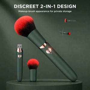 Makeup Brush Green - discreet 2-in-1 makeup brush vibrator - RealCock Toys