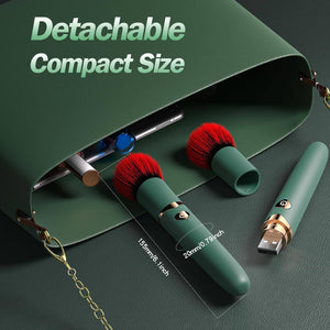 Makeup Brush Green - detachable compact travel vibrator - RealCock Toys