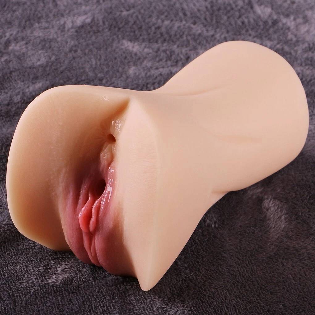 Mia V-Sim RealCock Fair Skin Tone - Realistic Pocket Pussy Toy - Angled Detail View