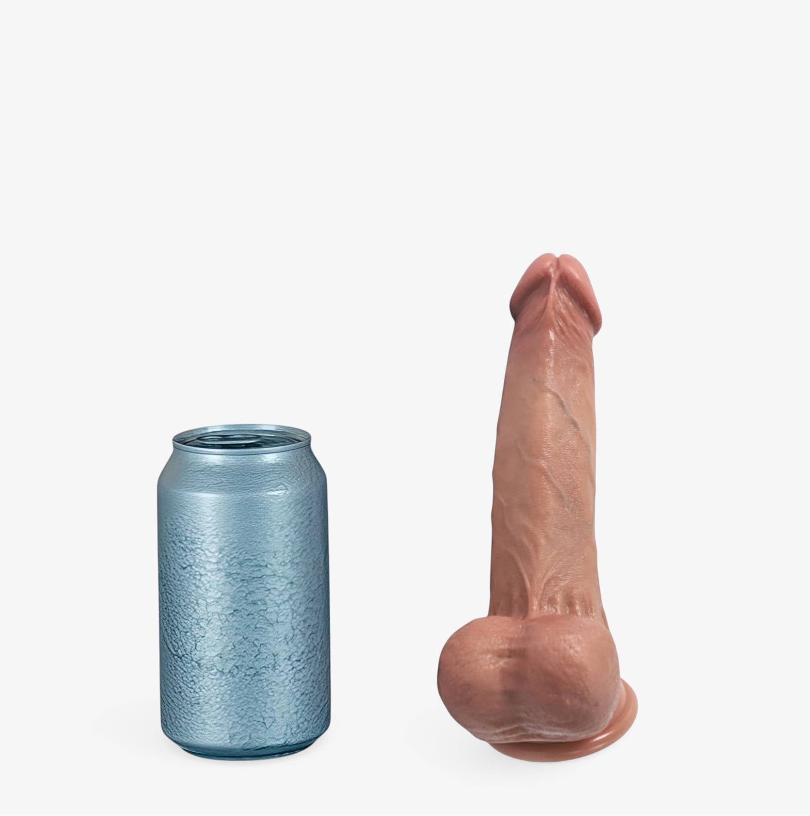 RealCock Suction Cup Miles Medium Skin Tone - Realistic Silicone Dildo - Size Comparison
