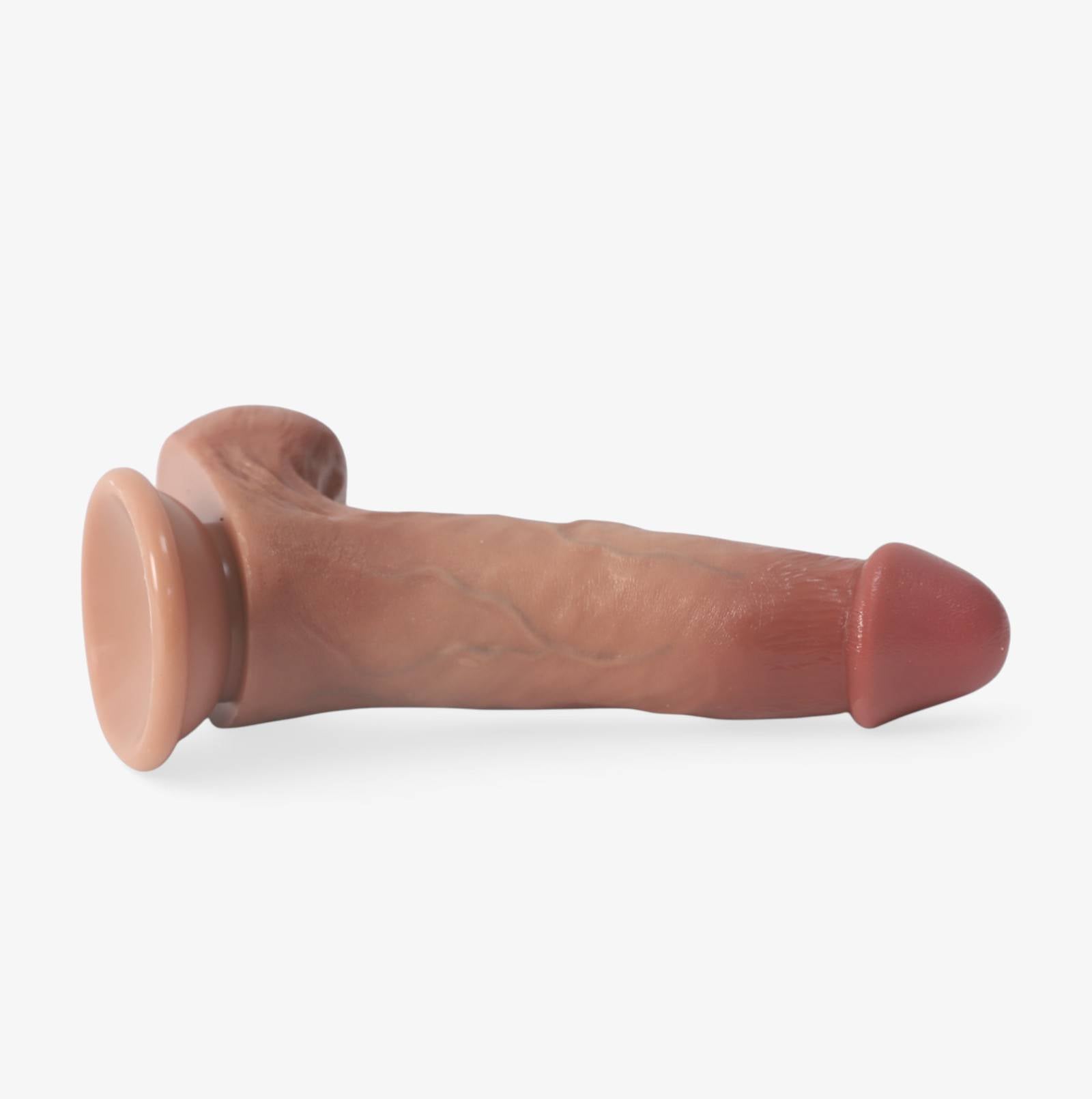 RealCock Suction Cup Miles Medium Skin Tone - Realistic Silicone Dildo - Size Comparison