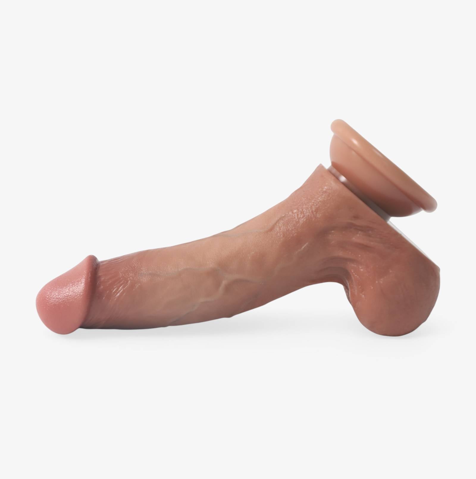 RealCock Suction Cup Miles Medium Skin Tone - Realistic Silicone Dildo - Lifestyle Shot