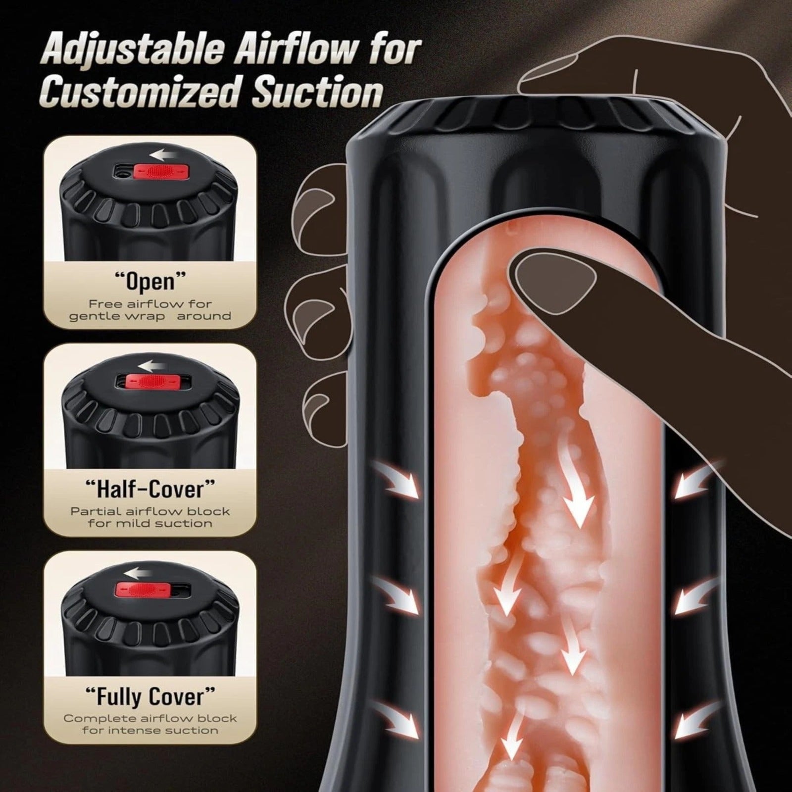 RealCock  Toys Nova V-Sim Masturbator - Realistic Male Masturbator - Sleeve Demonstration