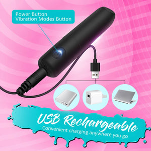 Pocket Bullet Black - USB rechargeable bullet vibrator - RealCock Toys