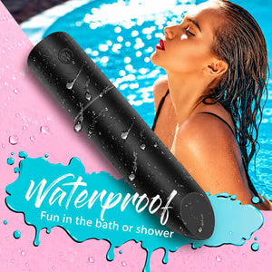 Pocket Bullet Black - waterproof bullet vibrator for bath and shower - RealCock Toys